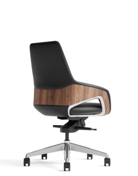 Opus Black Genuine Aniline Leather Low Back Executive Chair 2