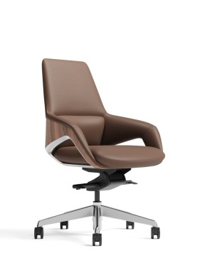Opus Brown Genuine Aniline Leather Low Back Executive Chair