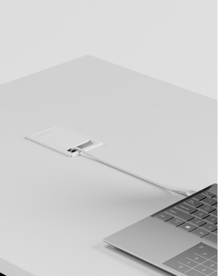 Desklink Rectangular Grommet - White