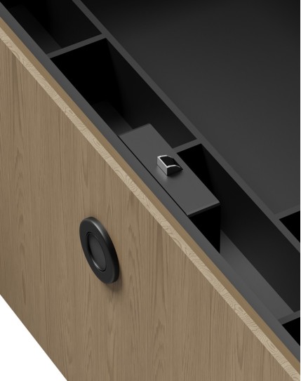 Enigma Veneer L-Shape Atelier Desk - Brown Oak Veneer