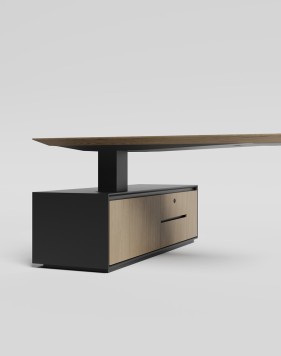 Enigma Veneer L-Shape Atelier Desk - Brown Oak Veneer 2