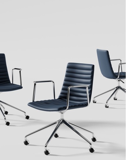 Simon Royal Blue Genuine Leather Designer Chair