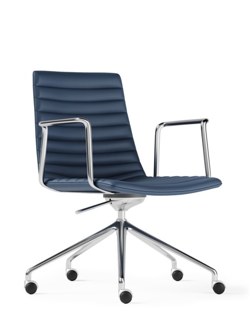 Simon Royal Blue Genuine Leather Designer Chair