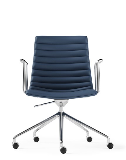 Simon Royal Blue Genuine Leather Designer Chair