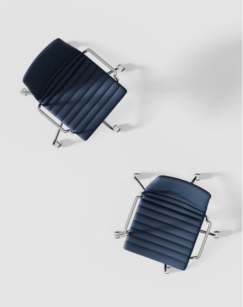 Simon Royal Blue Genuine Leather Designer Chair