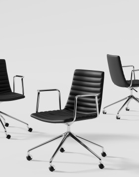 Simon Black Genuine Leather Designer Chair 2