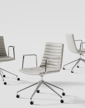 Simon White Genuine Leather Designer Chair 2