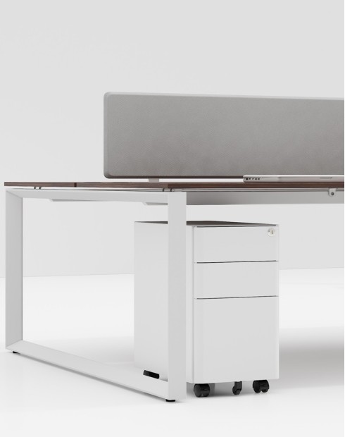 Slim 3-Drawer Filing and Stationary Mobile Pedestal Compact White