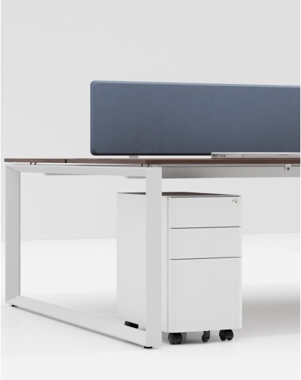 Slim 3-Drawer Filing and Stationary Mobile Pedestal Compact White