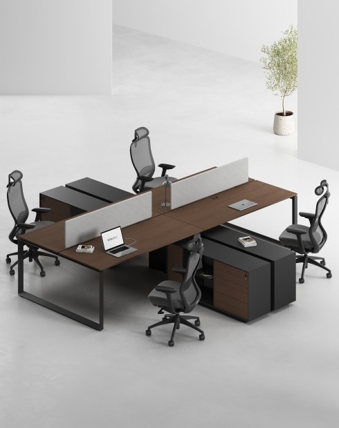 ACE Pro Series Cluster of 4x Workstation with Side Cabinet