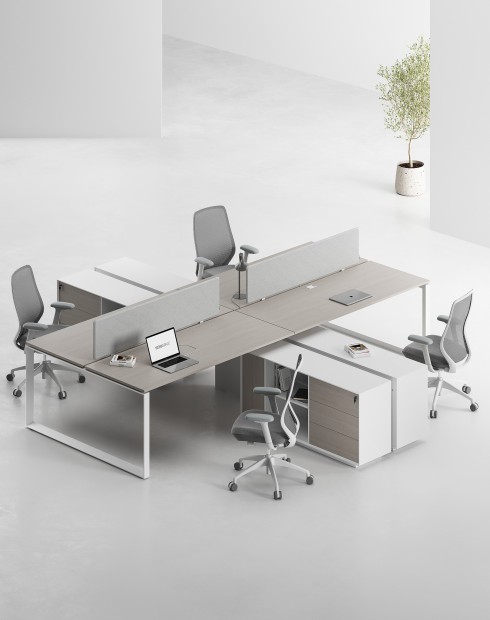 ACE Pro Series Cluster of 4x Workstation with Side Cabinet