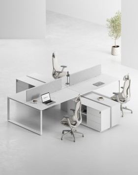 ACE Pro Series Cluster of 4x Workstation with Side Cabinet