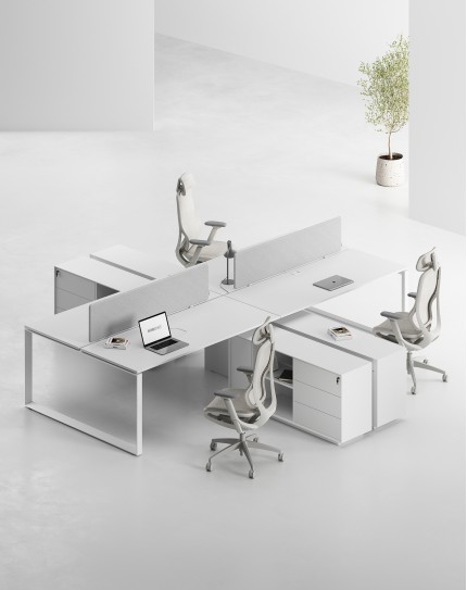 ACE Pro Series Cluster of 4x Workstation with Side Cabinet