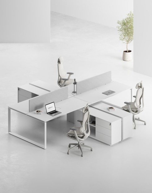 ACE Pro Series Cluster of 4x Workstation with Side Cabinet