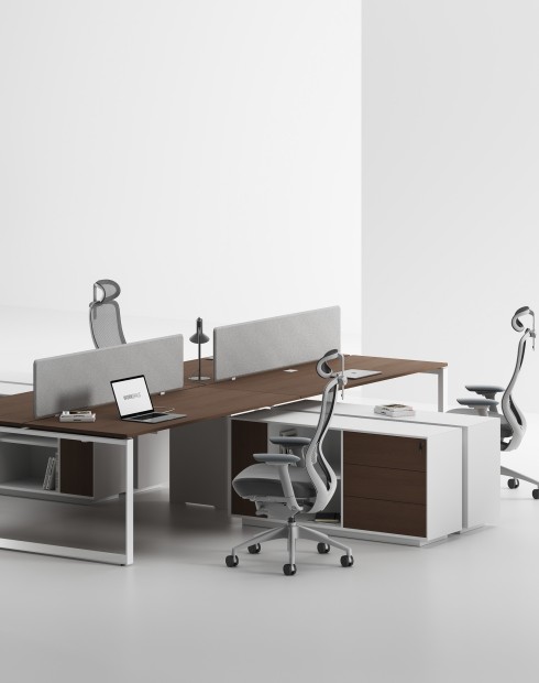 ACE Pro Series Cluster of 4x Workstation with Side Cabinet