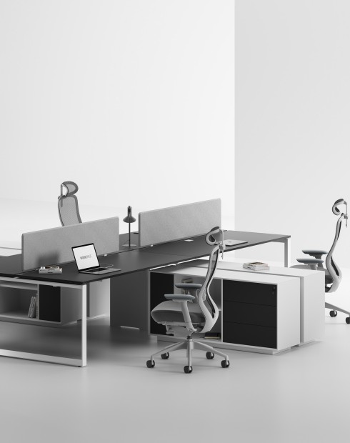 ACE Pro Series Cluster of 4x Workstation with Side Cabinet