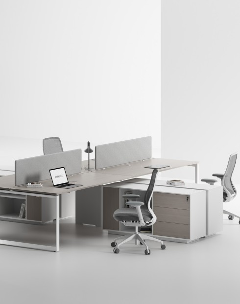 ACE Pro Series Cluster of 4x Workstation with Side Cabinet