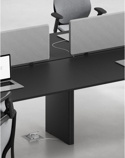 Ace Series Cluster of 6x Face to Face Workstation Desk Black Black