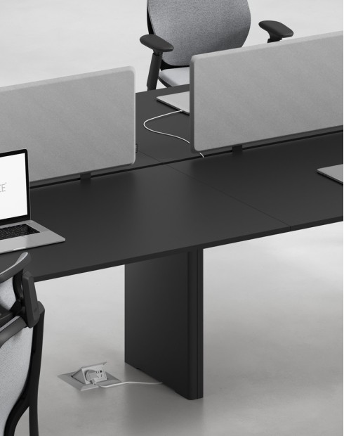 Ace Series Cluster of 6x Face to Face Workstation Desk Black Black