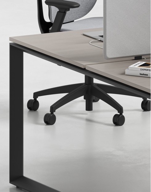Ace Series Cluster of 6x Face to Face Workstation Desk Ash Grey Black