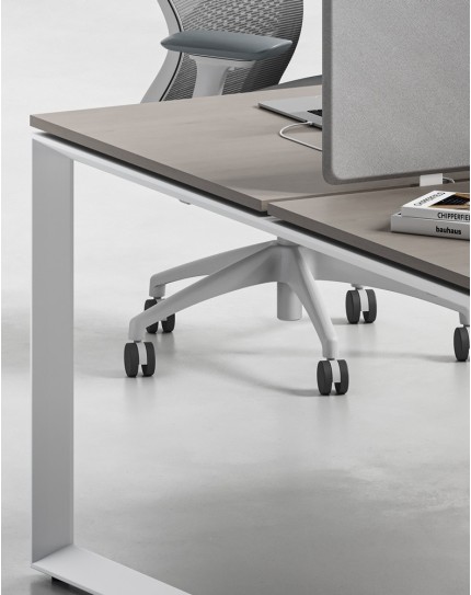 Ace Series Cluster of 6x Face to Face Workstation Desk Ash Grey White