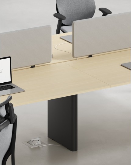 Ace Series Cluster of 6x Face to Face Workstation Desk Artisan Oak Black