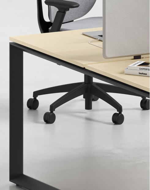 Ace Series Cluster of 6x Face to Face Workstation Desk Artisan Oak Black