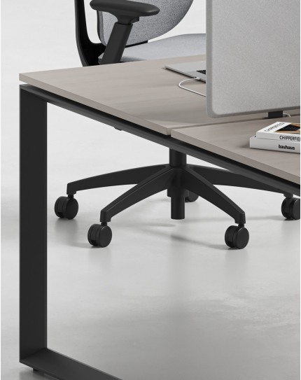 Ace Series Cluster of 4 Face to Face Workstation Ash Grey Black