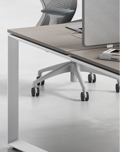 Ace Series Cluster of 4 Face to Face Workstation Ash Grey White