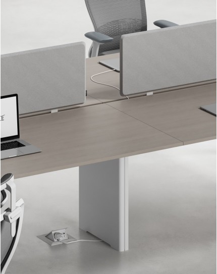 Ace Series Cluster of 4 Face to Face Workstation Ash Grey White