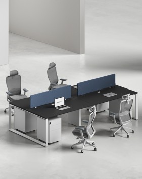 Ace Series Cluster of 4 Face to Face Workstation White White 2