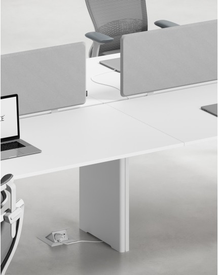 Ace Series Cluster of 4 Face to Face Workstation White White