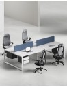 Ace Series Cluster of 4 Face to Face Workstation White White