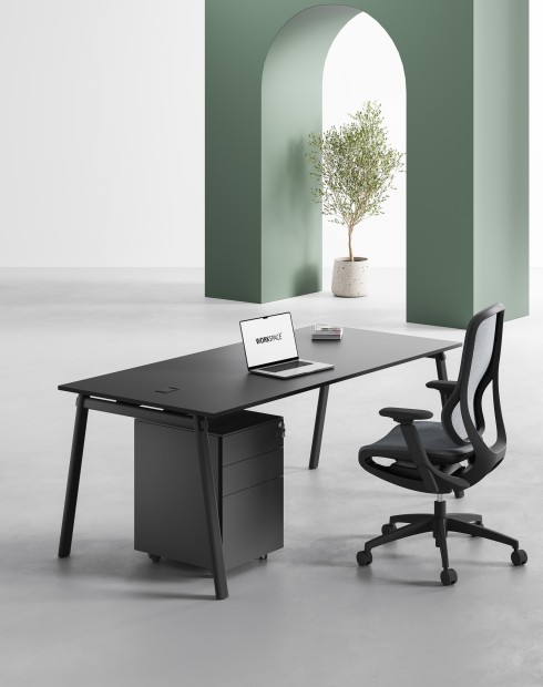 AVA Series Rectangular Executive Desk Black B