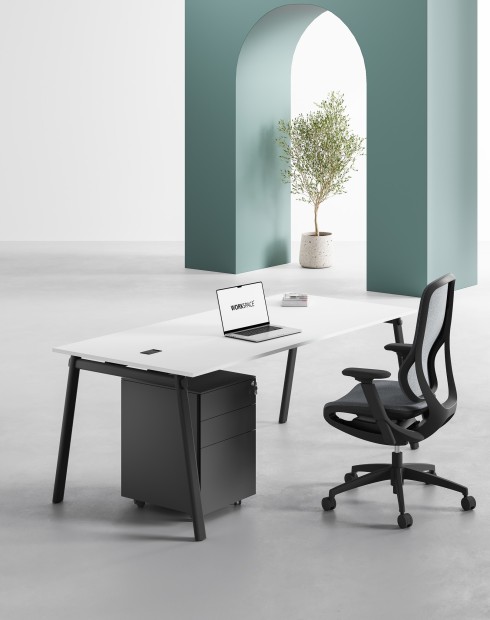 AVA Series Rectangular Executive Desk White B