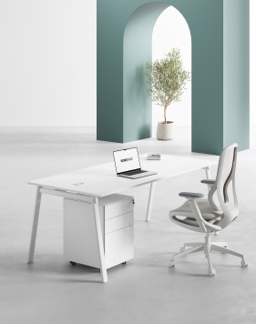 AVA Series Rectangular Executive Desk White B 2