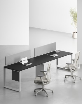 Ace Series Cluster of 2 Single Line Workstation White W 2