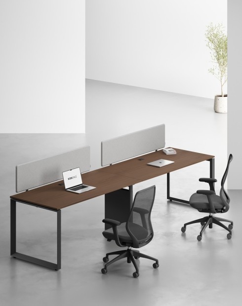 Ace Series Cluster of 2 Single Line Workstation Alpine B