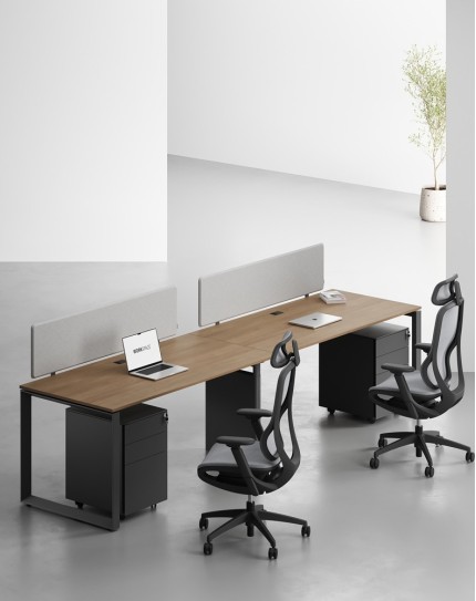 Ace Series Cluster of 2 Single Line Workstation Amber B