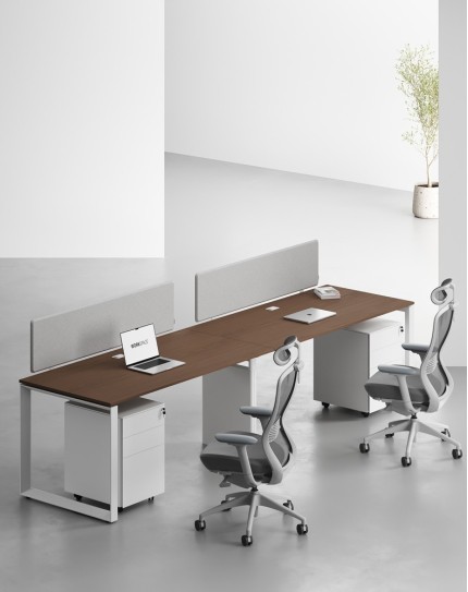 Ace Series Cluster of 2 Single Line Workstation Alpine W