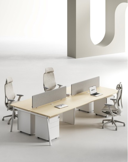 AVA Series Cluster of 4 Face to Face Workstation Artisan W