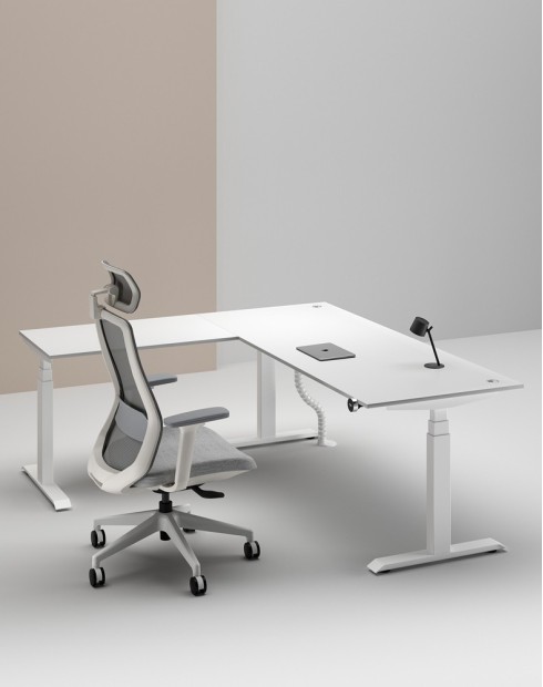 Max Series Triple Motor L-Shape Height Adjustable Desk