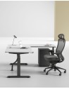 Max Series Triple Motor L-Shape Height Adjustable Desk White B
