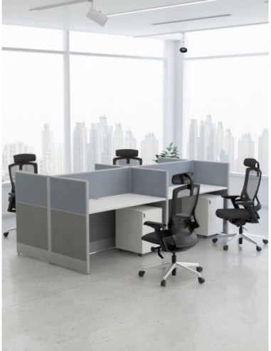 Focus Cluster of 4x Cubicle Workstation