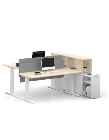 Max Series Height Adjustable Workstation with Side Cabinet