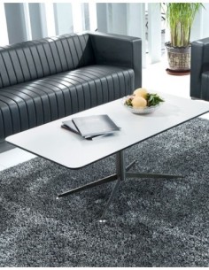 Y18 Super Brushed Steel Base Rectangular Coffee Table