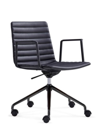 Simon Black Leather Designer Chair