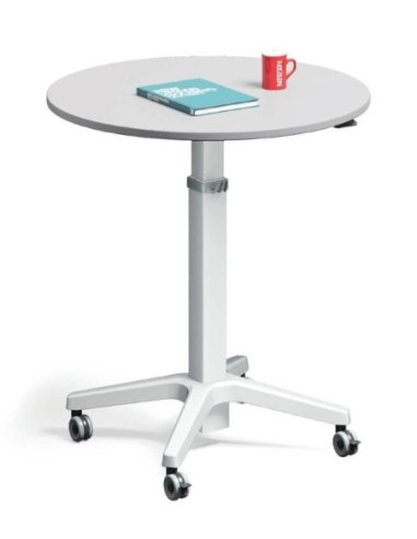 Leo Round Top Minimalist Mobile Height Adjustable Table