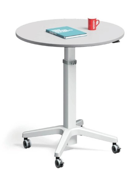 Leo Round Top Minimalist Mobile Height Adjustable Table