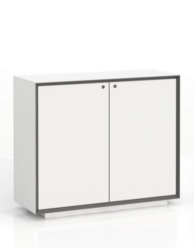 EDGE Series Chamfered Low Height 2 Door White Cabinet